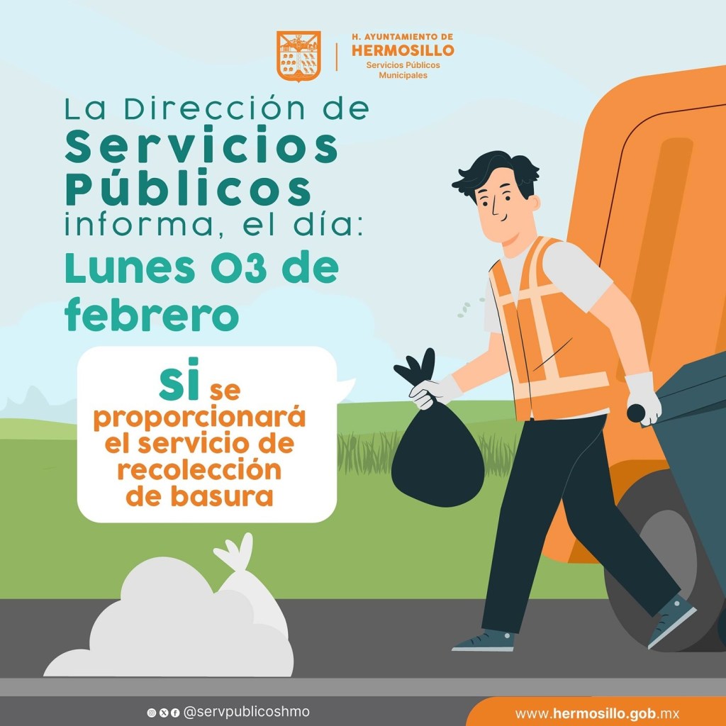 Recolección de basura operará con normalidad el 3 de&nbsp;febrero
