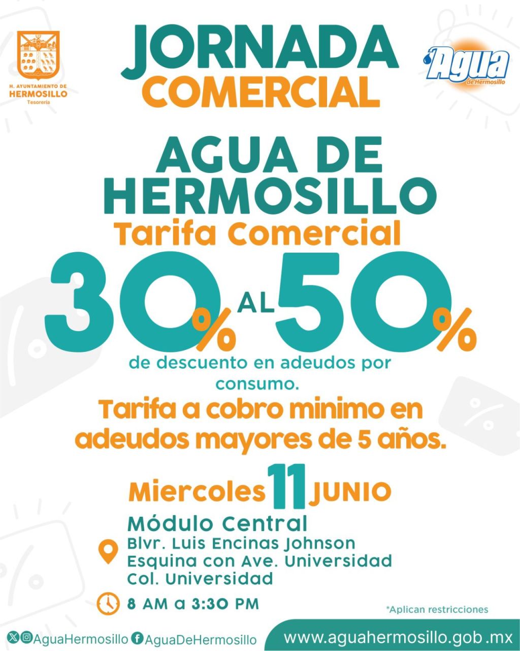 AGUAH ofrece descuentos en adeudos durante Jornada&nbsp;Comercial