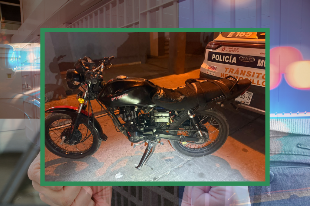 Media hora después, localizan moto robada en&nbsp;Hermosillo