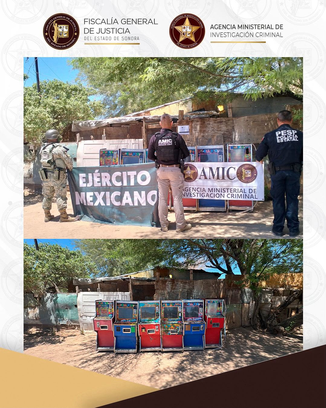FGJES asegura seis máquinas tragamonedas en San Luis Río Colorado