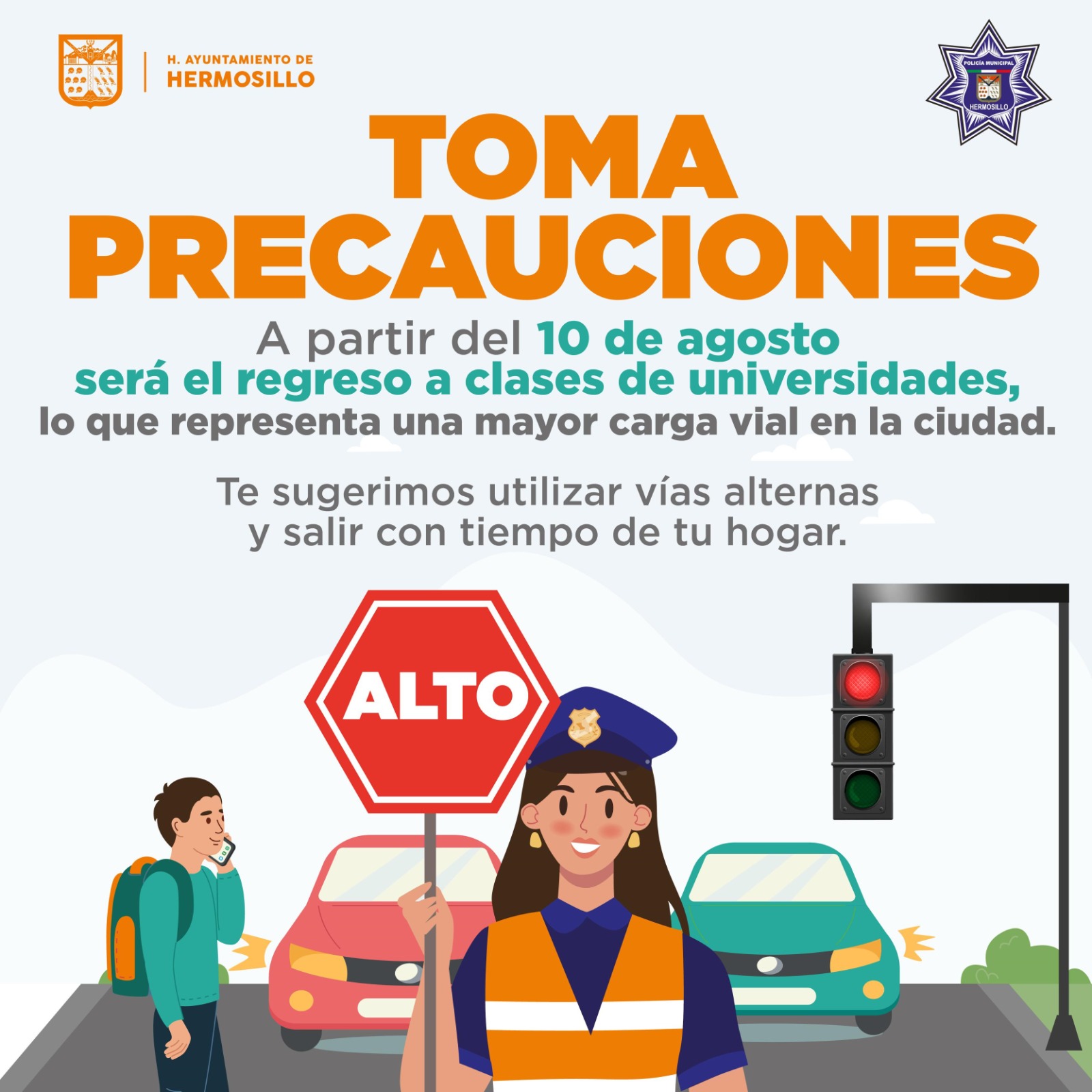 Implementan operativo vial en universidades de Hermosillo